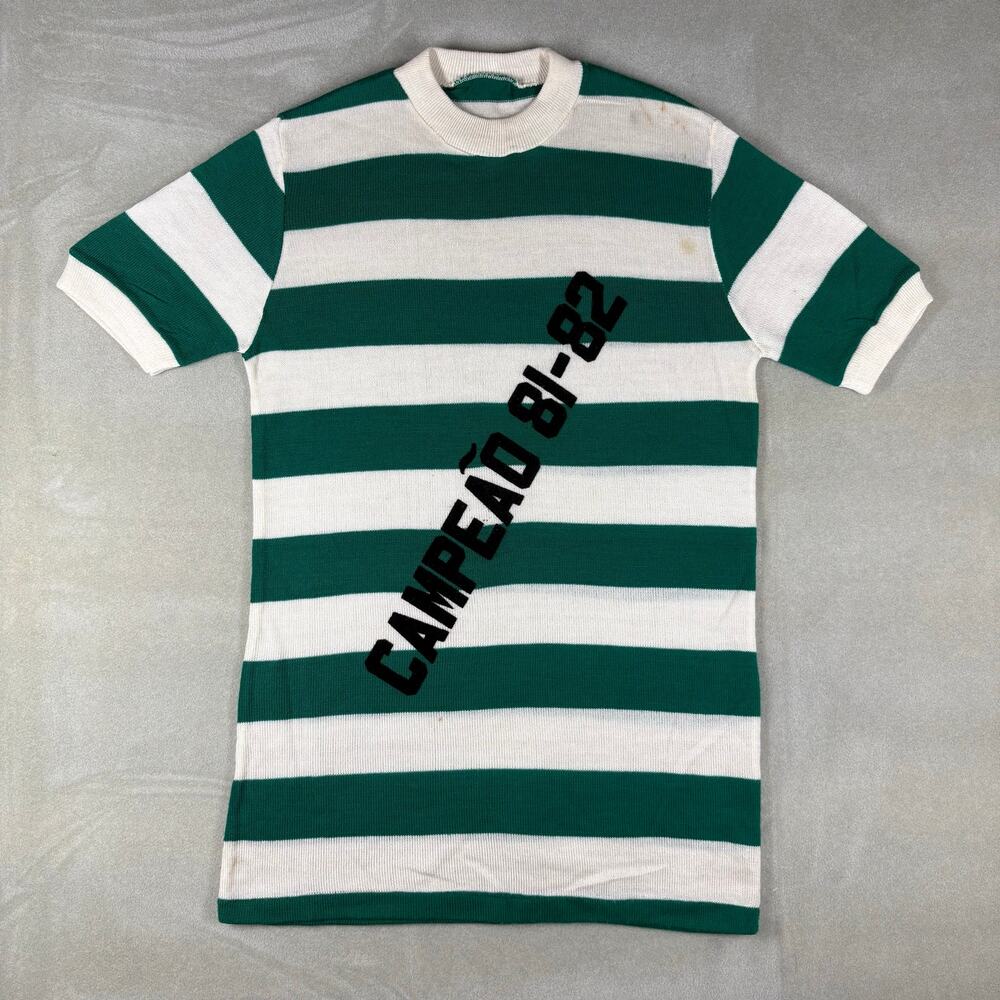 Vintage Green White Striped Knit Shirt Mens Small Retro‎ 70s 80s Tee Top